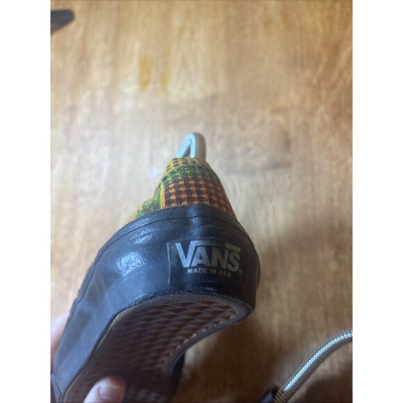 Vintage Vans Size 6 90s Shoes Made in USA Kente Cloth Print Slip On main image 6